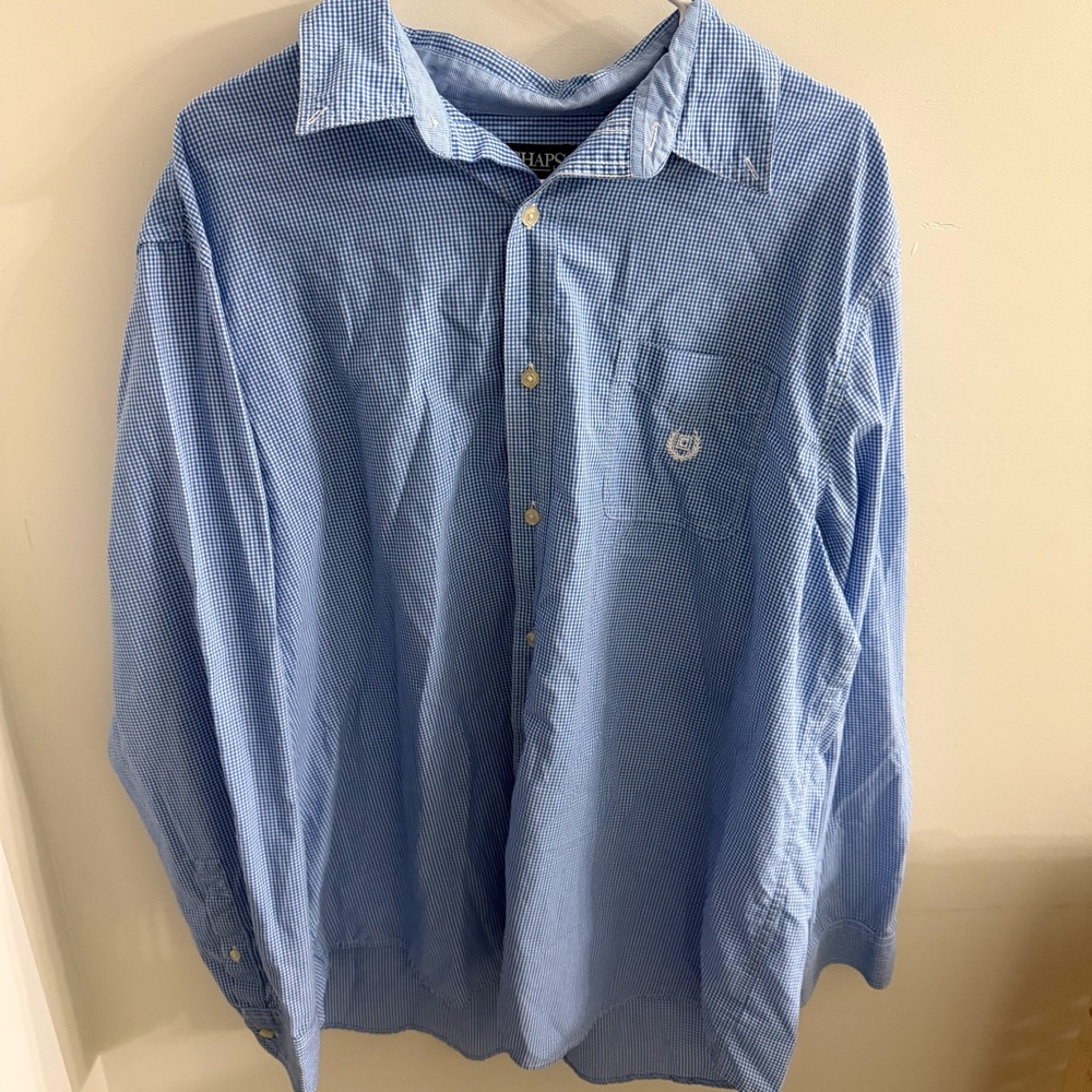 Men’s XL chaps blue button up